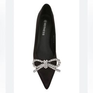 Nordstrom Berness Gracie Embellished Bow Flat Shoes Size 6.5